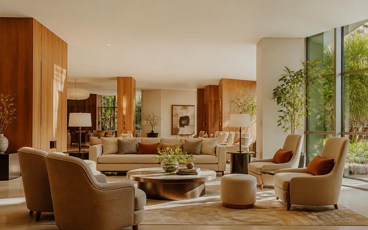 Komfortables und warm beheiztes modernes Interieur